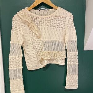 Zara Cream Lace Women's crop top